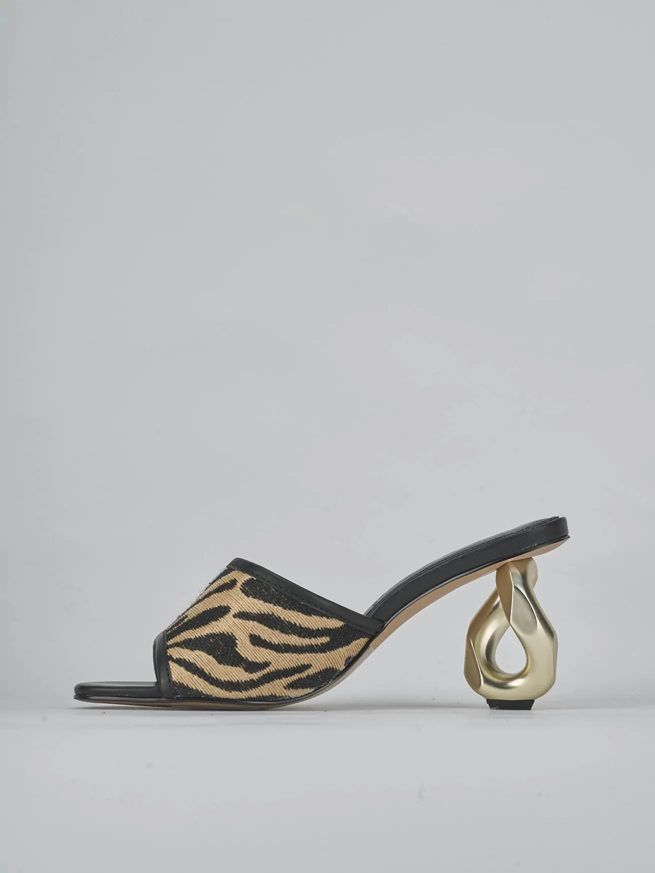 Ciabatte tacco 8cm pelle multicolor