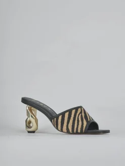 Ciabatte tacco 8cm pelle multicolor