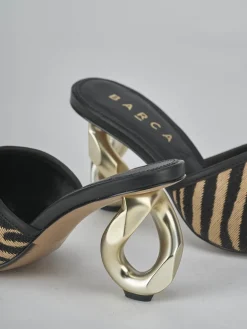 Ciabatte tacco 8cm pelle multicolor