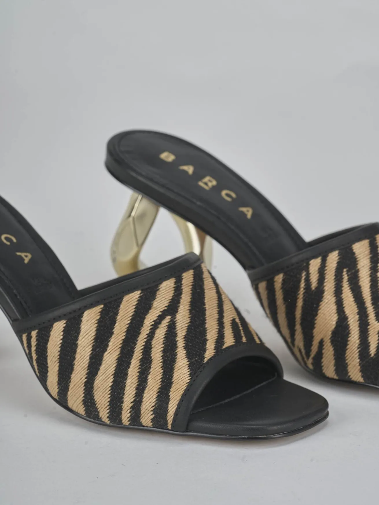 Ciabatte tacco 8cm pelle multicolor