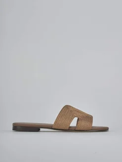 Ciabatte tacco 1cm pelle marrone