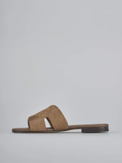 Ciabatte tacco 1cm pelle marrone