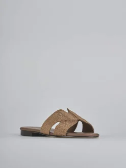 Ciabatte tacco 1cm pelle marrone