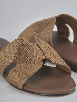 Ciabatte tacco 1cm pelle marrone