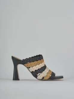 Ciabatte tacco 9cm pelle multicolor