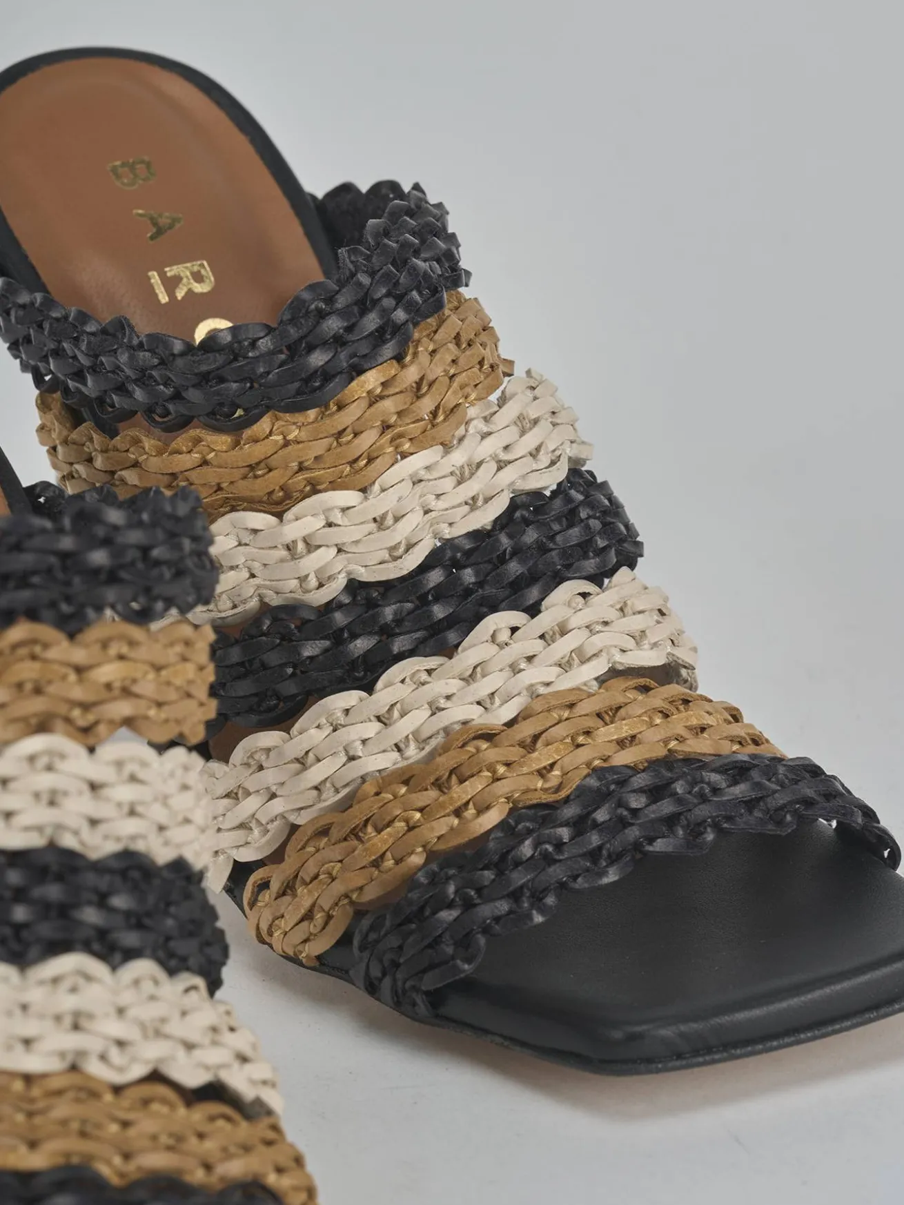 Ciabatte tacco 9cm pelle multicolor