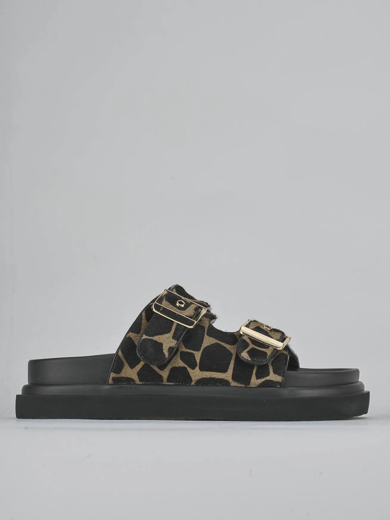 Ciabatte tacco 1cm pelle multicolor