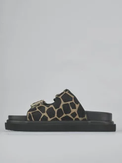 Ciabatte tacco 1cm pelle multicolor