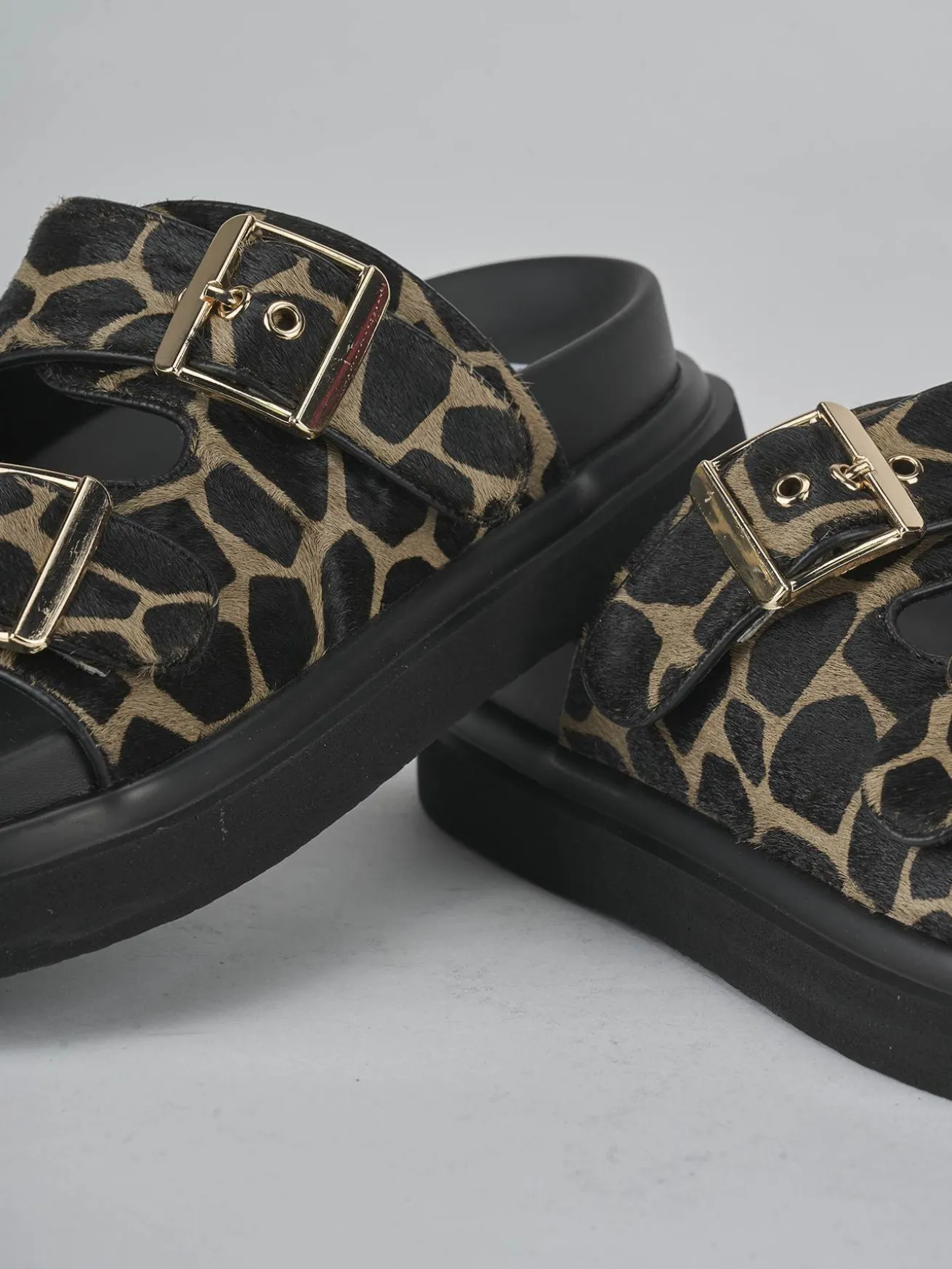 Ciabatte tacco 1cm pelle multicolor