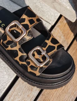 Ciabatte tacco 1cm pelle multicolor