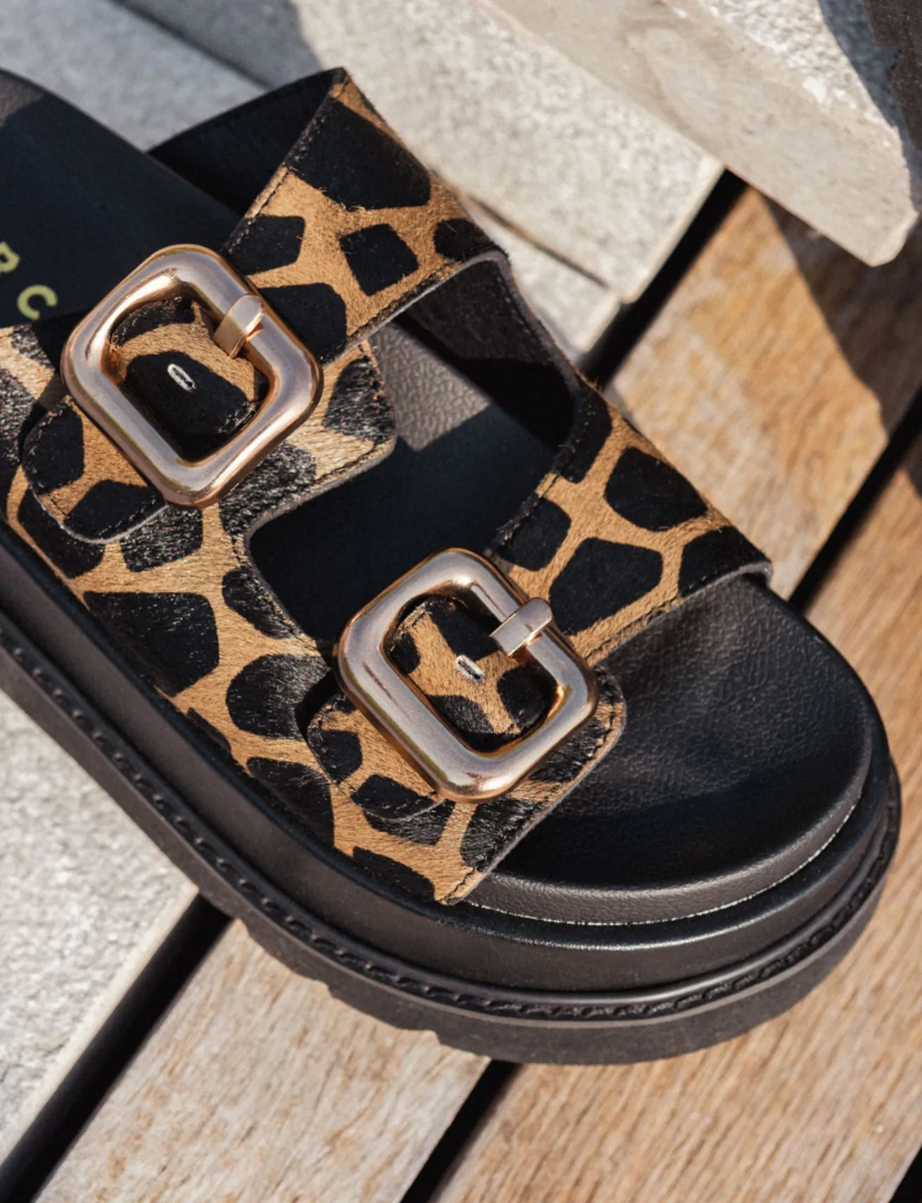 Ciabatte tacco 1cm pelle multicolor