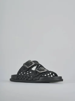 Ciabatte tacco 1cm pelle nero