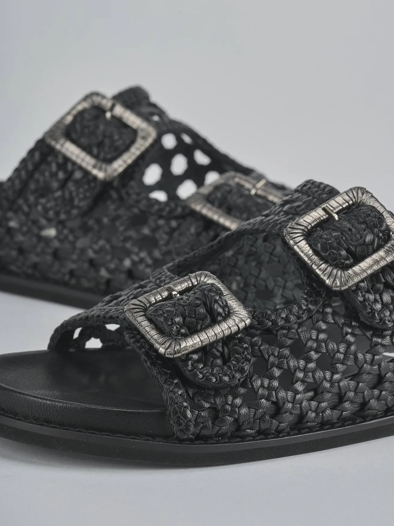 Ciabatte tacco 1cm pelle nero