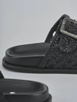 Ciabatte tacco 1cm pelle nero