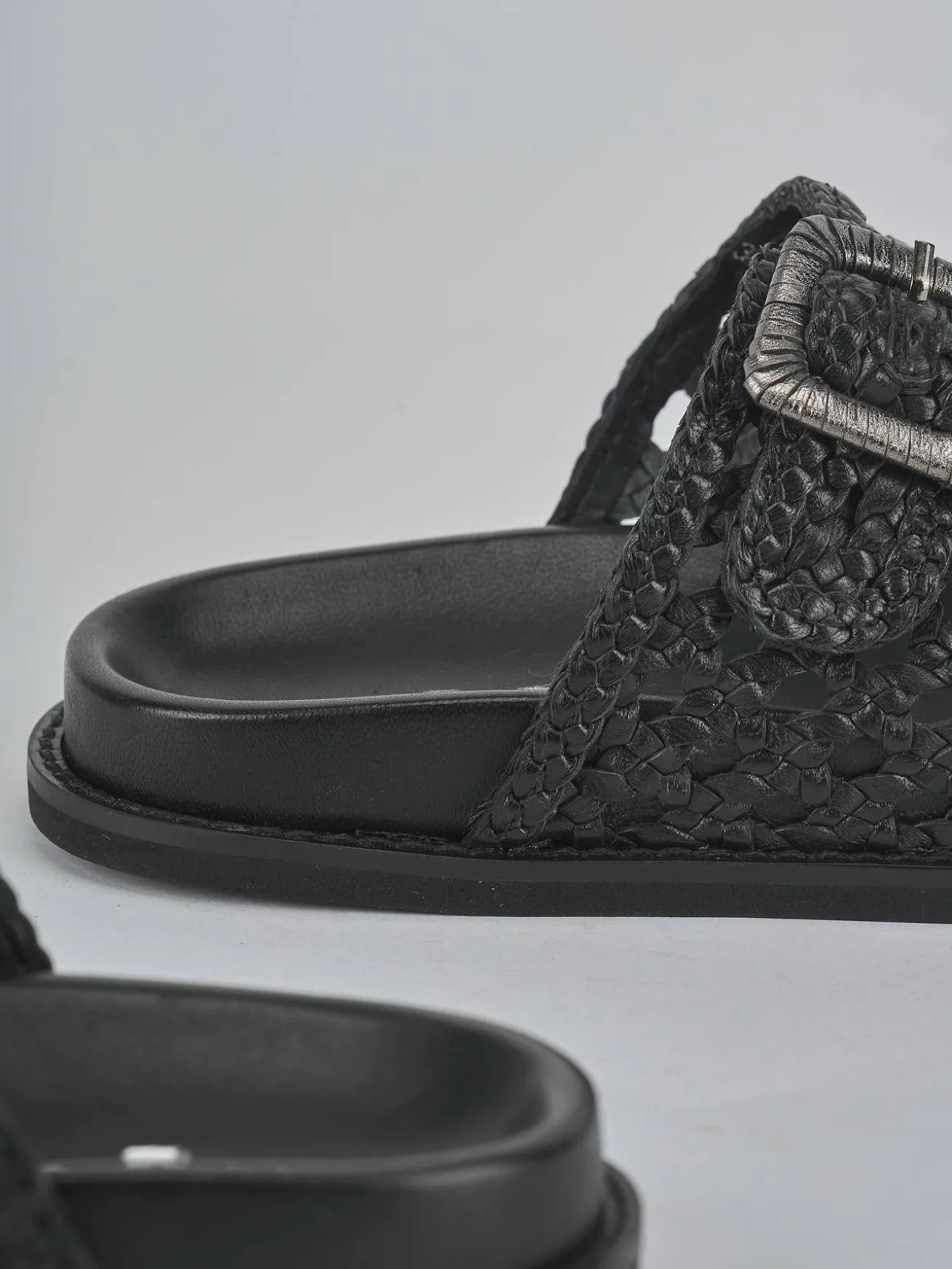 Ciabatte tacco 1cm pelle nero