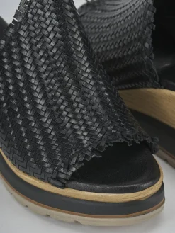 Ciabatte tacco 8cm pelle nero