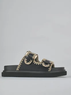 Ciabatte tacco 1cm pelle nero