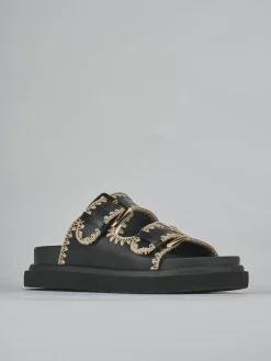 Ciabatte tacco 1cm pelle nero