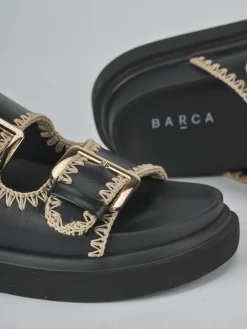 Ciabatte tacco 1cm pelle nero