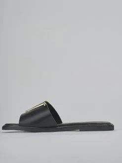 Ciabatte tacco 1cm pelle nero