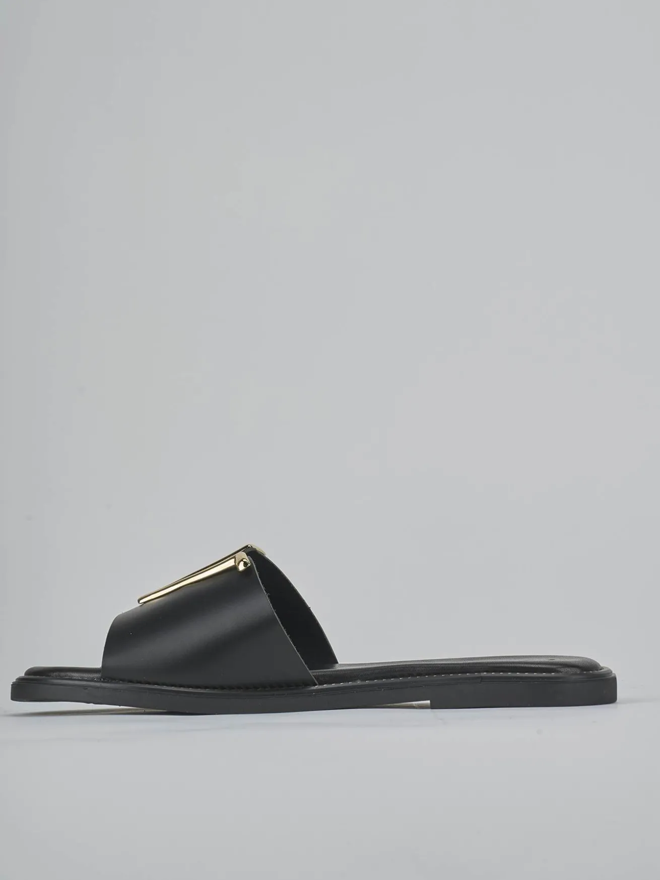 Ciabatte tacco 1cm pelle nero