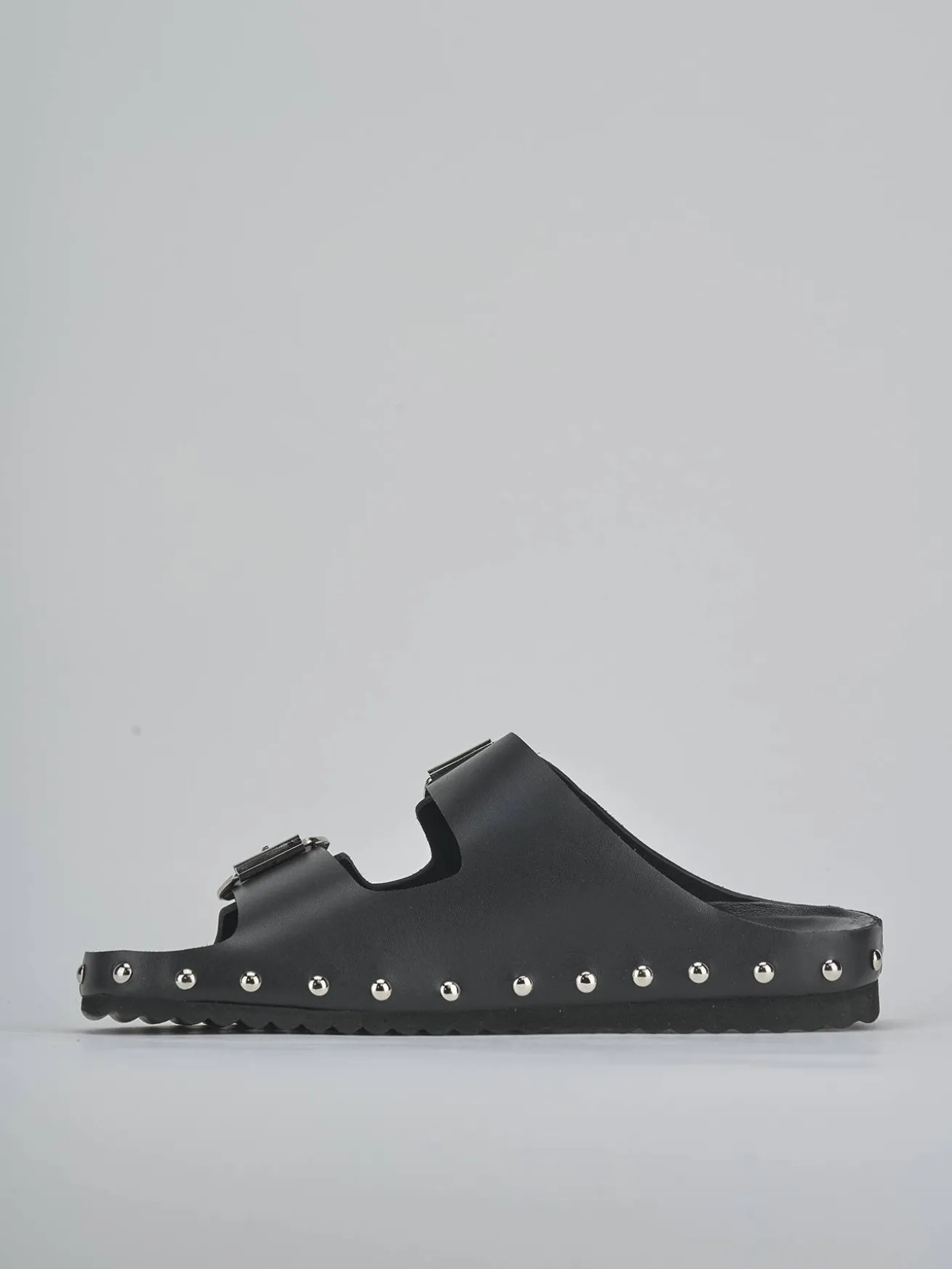 Ciabatte tacco 1cm pelle nero