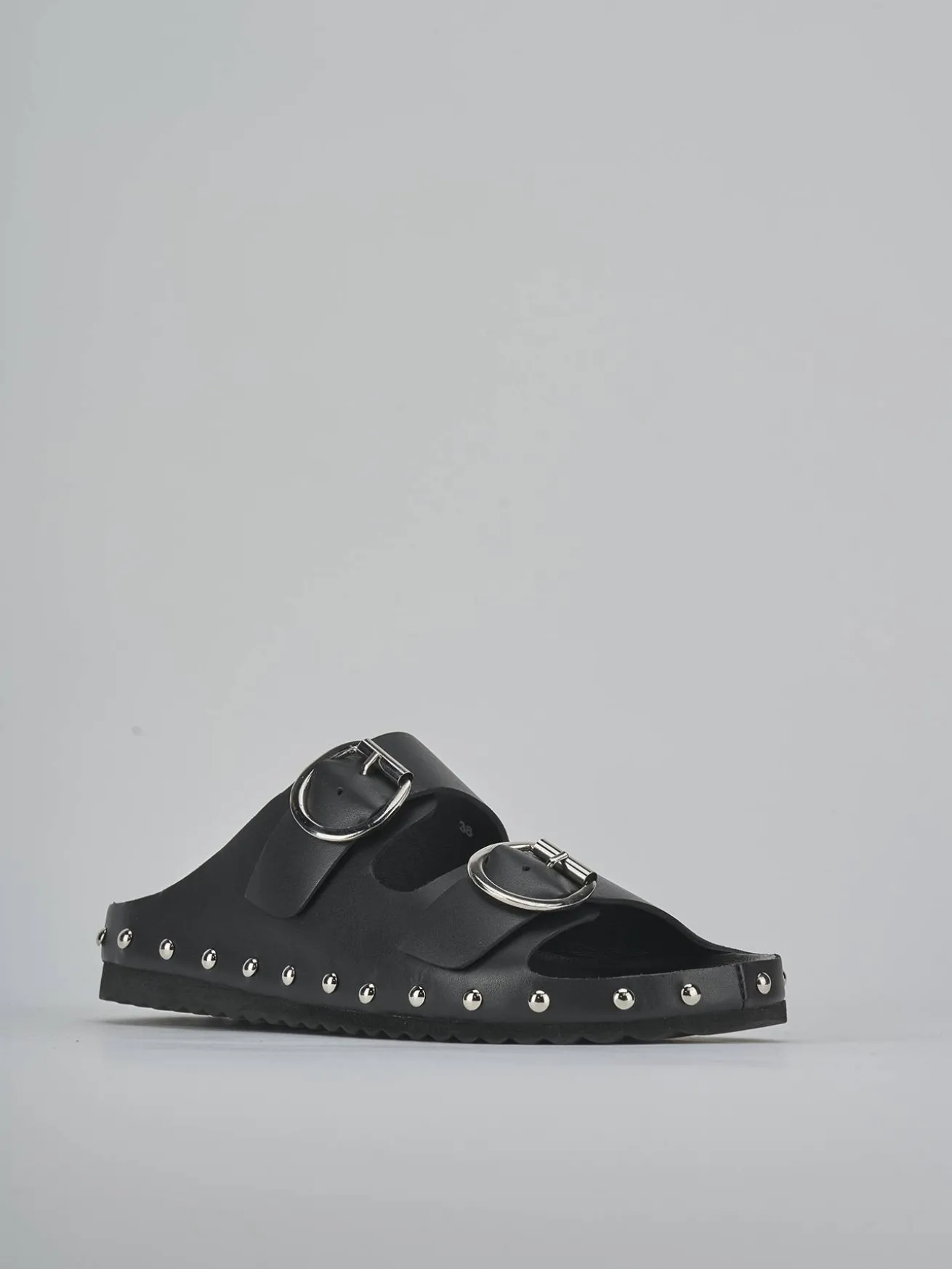 Ciabatte tacco 1cm pelle nero