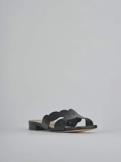 Ciabatte tacco 1cm pelle nero