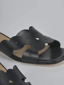 Ciabatte tacco 1cm pelle nero