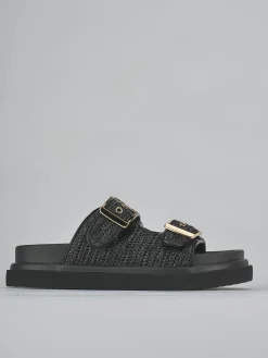 Ciabatte tacco 1cm pelle nero