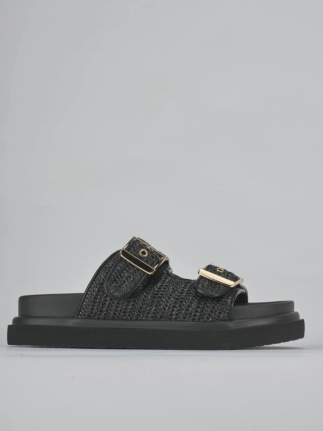 Ciabatte tacco 1cm pelle nero