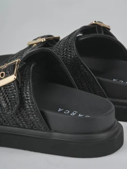 Ciabatte tacco 1cm pelle nero