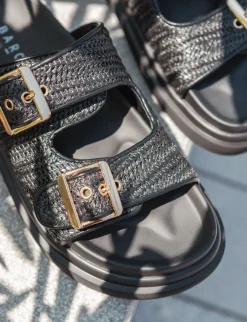 Ciabatte tacco 1cm pelle nero