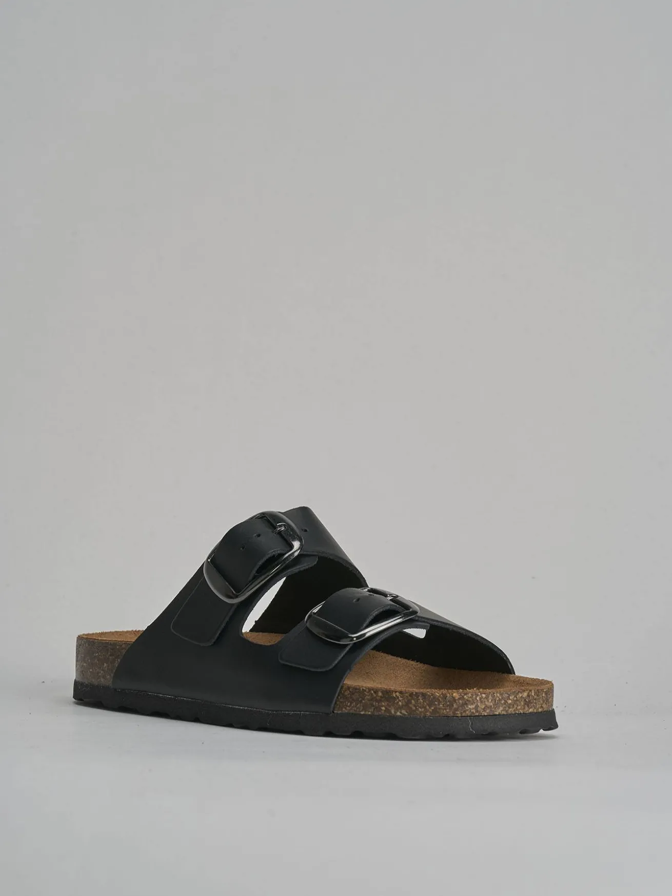 Ciabatte tacco 1cm pelle nero