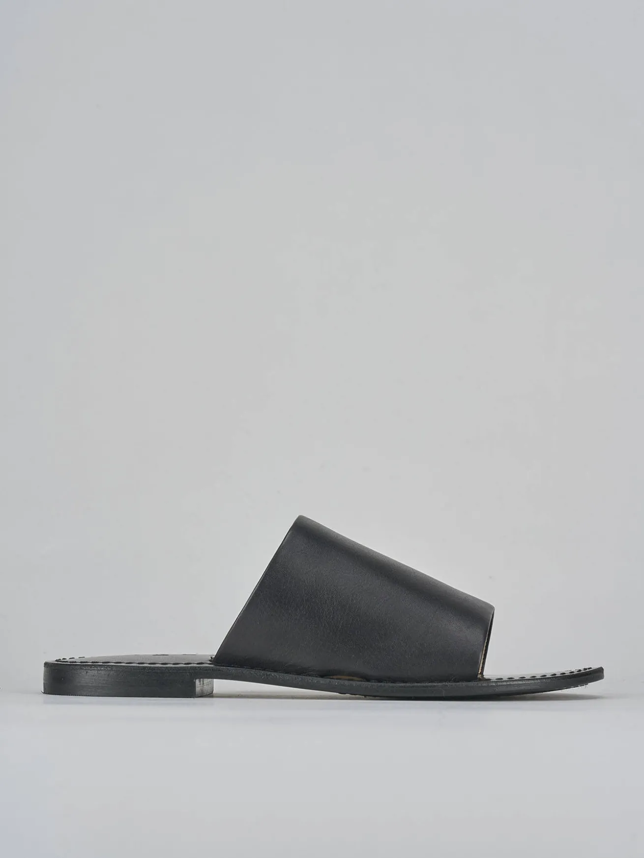 Ciabatte tacco 1cm pelle nero