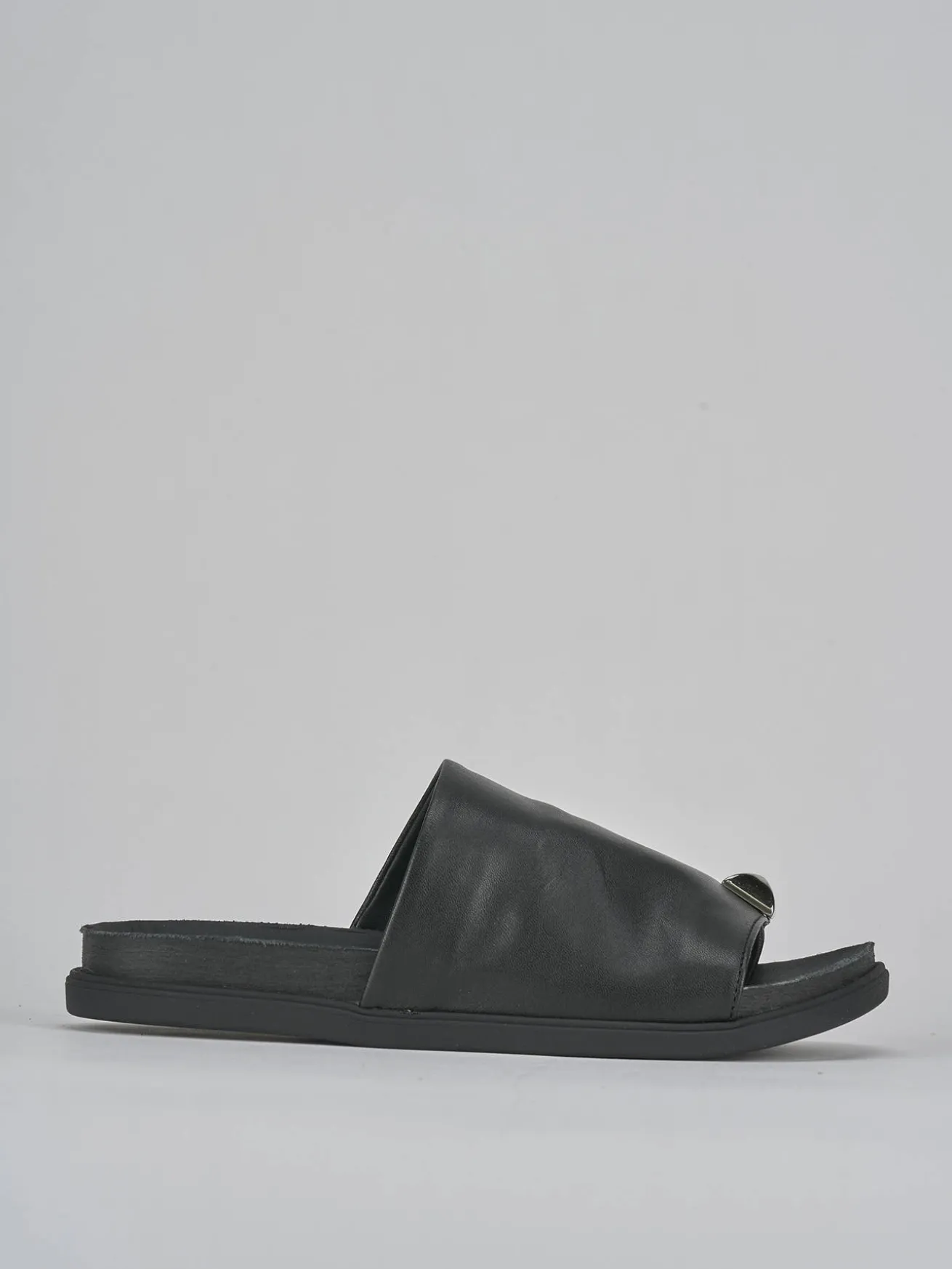 Ciabatte tacco 1cm pelle nero