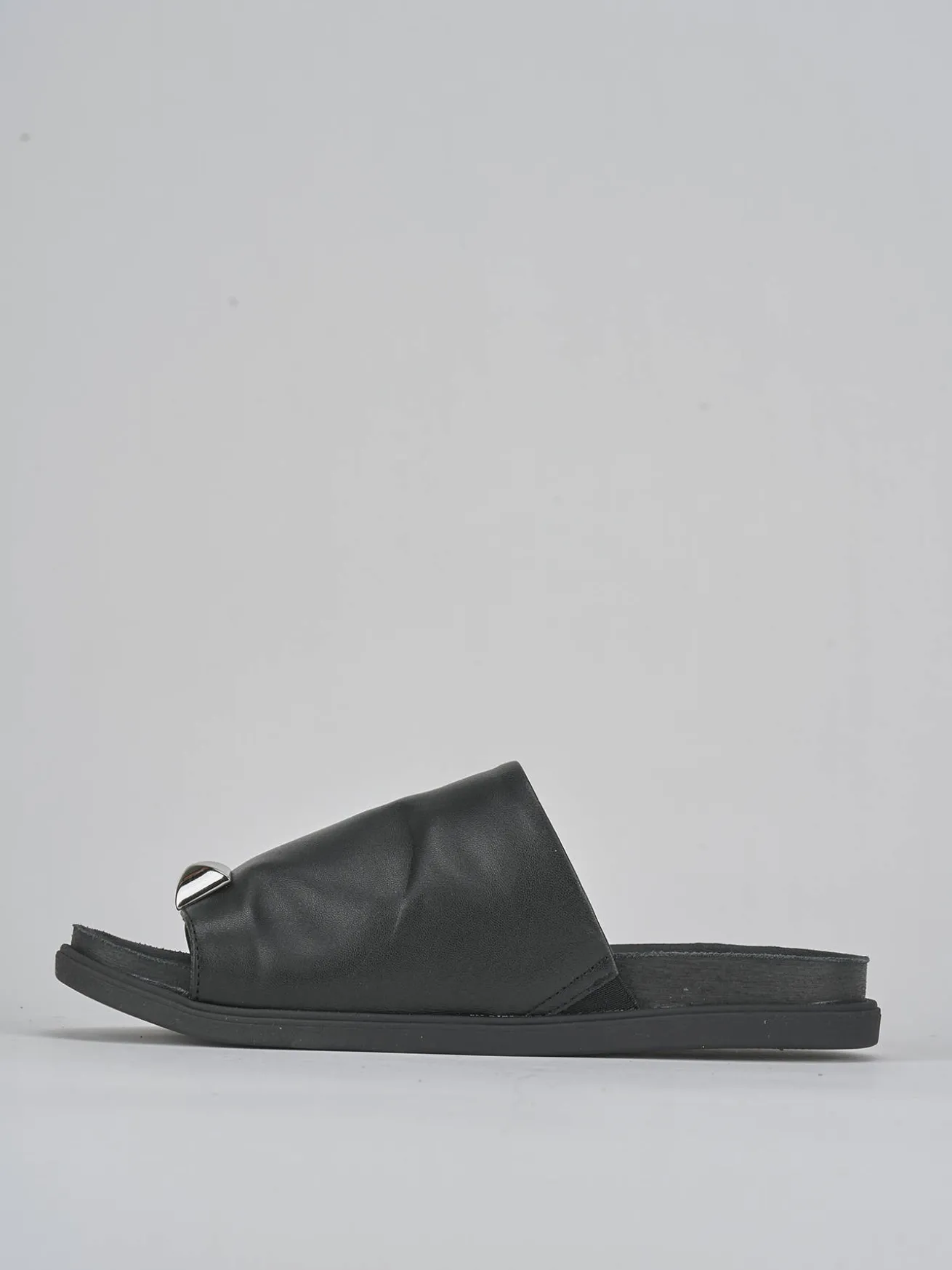 Ciabatte tacco 1cm pelle nero