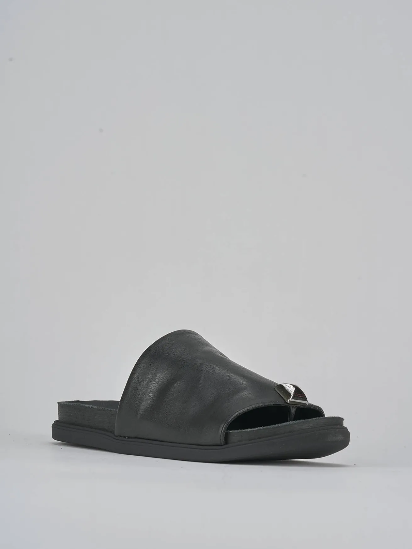 Ciabatte tacco 1cm pelle nero