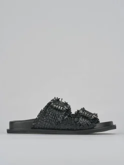 Ciabatte tacco 1cm pelle nero