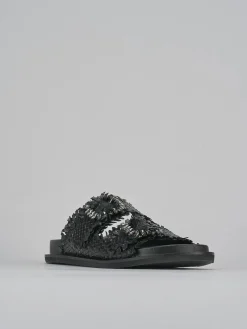 Ciabatte tacco 1cm pelle nero