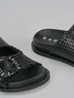 Ciabatte tacco 1cm pelle nero