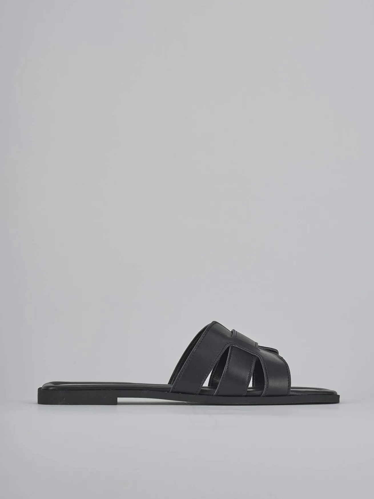 Ciabatte tacco 1cm pelle nero