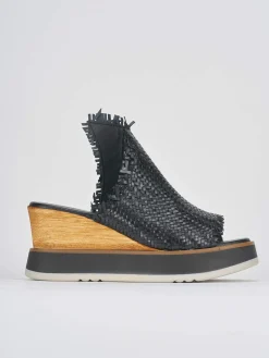 Ciabatte tacco 8cm pelle nero