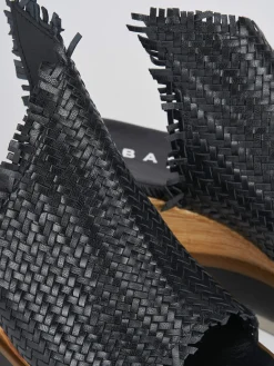 Ciabatte tacco 8cm pelle nero