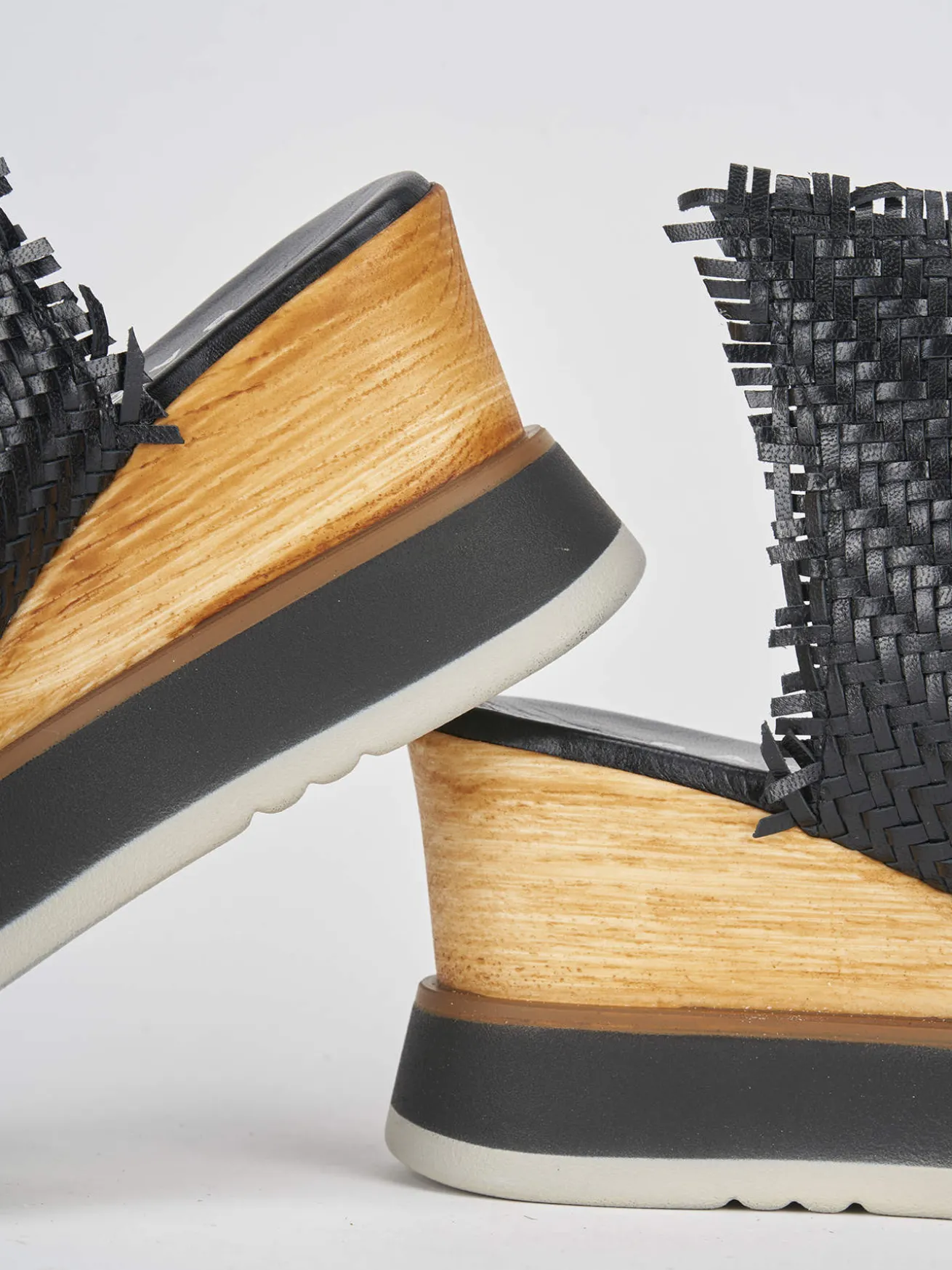 Ciabatte tacco 8cm pelle nero