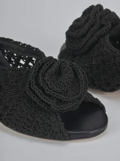 Ciabatte tacco 7cm pelle nero