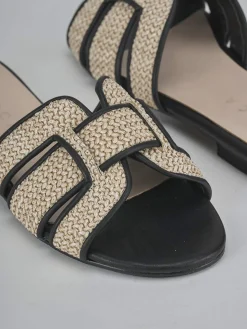 Ciabatte tacco 1cm pelle nero