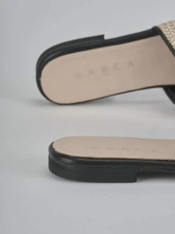 Ciabatte tacco 1cm pelle nero