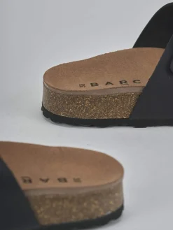 Ciabatte tacco 1cm pelle nero