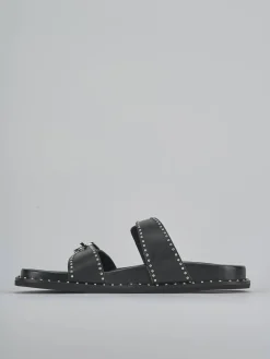 Ciabatte tacco 1cm pelle nero